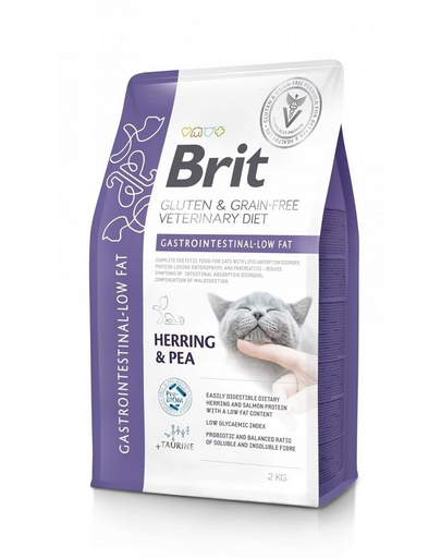 BRIT Veterinary Diets Cat Grain Free Gastrointestinal Low Fat 2 kg Hrana uscata pisici pentru tulburari ale sistemului digestiv