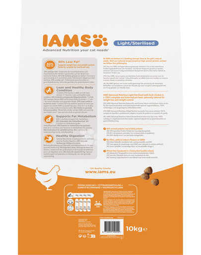 IAMS for Vitality Hrana uscata pentru pisici sterilizate, cu pui 10 kg