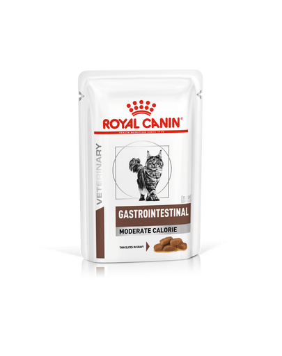 ROYAL CANIN Cat Gastro Intestinal Moderate Calorie 24 x 85 g hrană umedă pentru pisici cu tulburări gastrointestinale și tendință de supraponderabilitate