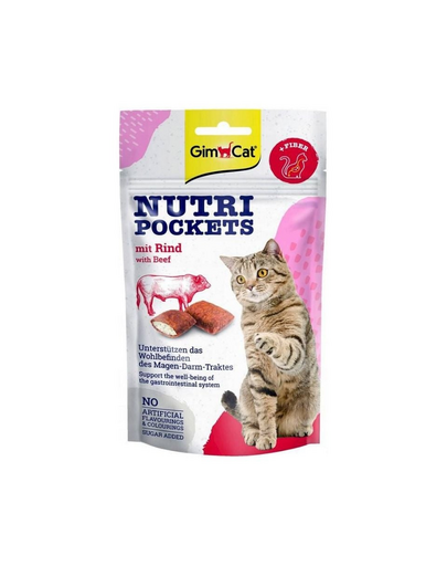 GIMCAT Nutri Pockets with Beef 60 g recompensa gust vita pentru pisici