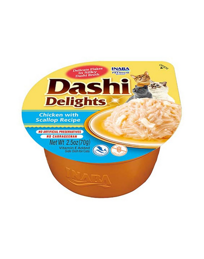 INABA Cat Dashi Delights gustare pisica 6x70 g pui si scoici