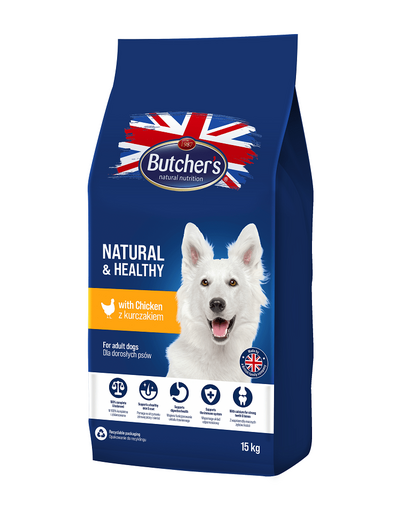 BUTCHER'S Natural&Healthy mix arome mancare caine 2 x 15 kg pui si vita