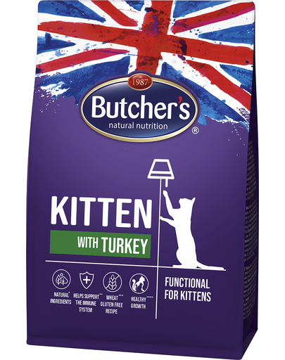 BUTCHER\'S Functional Cat Kitten hrana pisicute 3x800 g curcan