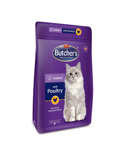 BUTCHER'S Functional Cat Indoor Hrana uscata pisici de interior, cu pasare 800 g