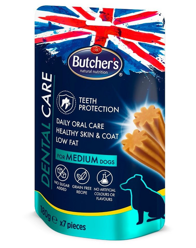 BUTCHER\'S Dental Care for Medium Dogs 5x180g snack dentitie caini talie medie