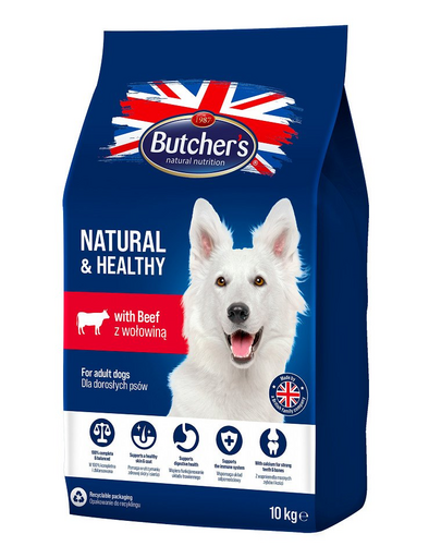 BUTCHER\'S Natural&Healthy sac hrana uscata pentru caini adulti, cu vita 10 kg