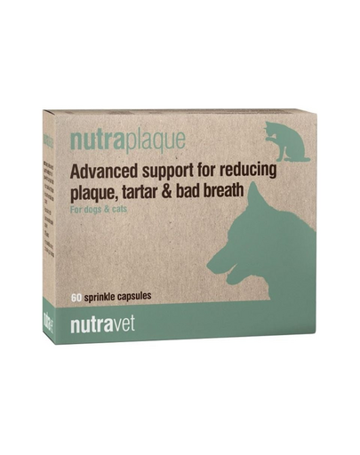 NUTRAVET Nutraplaque 60 caini si pisici, reducere placa bacteriena, tartru, respiratie urat mirositoare