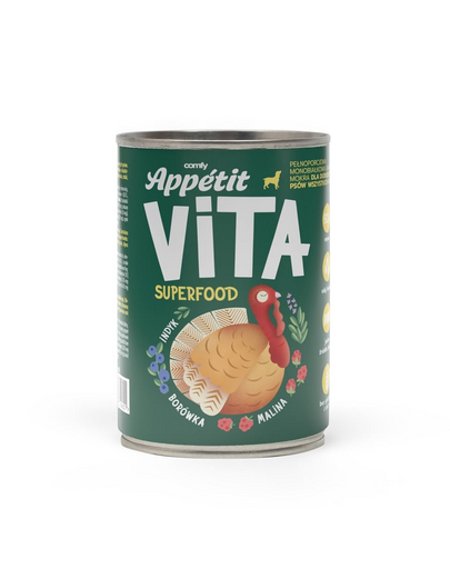 COMFY APPETIT VITA Superfood curcan 400g hrana monoproteica pentru caini