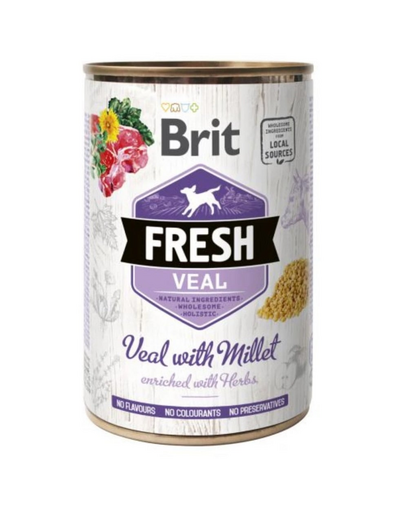 BRIT FRESH Veal & Millet 400 g vitel si mei hrana pentru caini