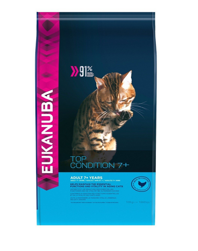 EUKANUBA Cat Senior All Breeds Top Condition Chicken & Liver 10 kg