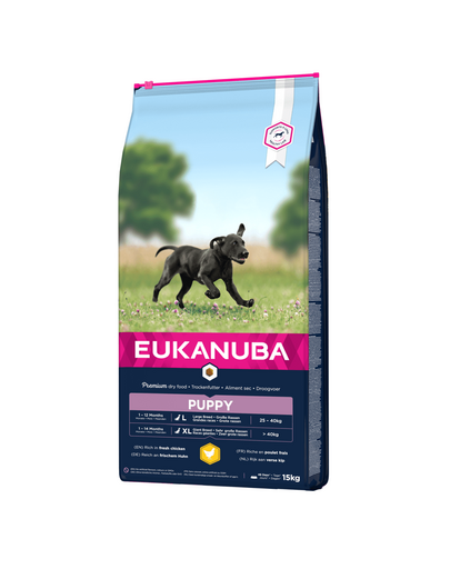 EUKANUBA Growing Puppy Large Breed Hrana uscata pentru catelusi de talie mare, bogat in pui proaspat 15 kg