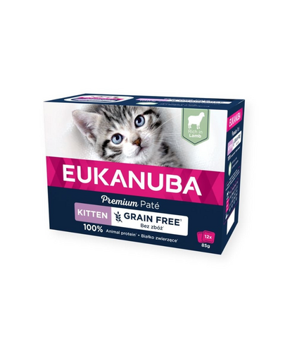 EUKANUBA Grain Free Kitten Pate de miel pentru pisoi 12 x 85 g