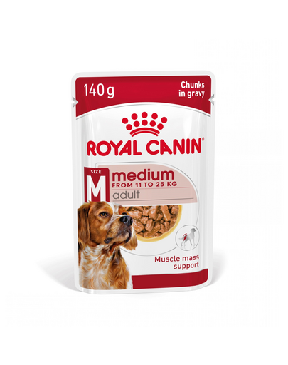 ROYAL CANIN Medium Adult 20x140 g hrana umeda in sos pentru caini adulti din rase de talie medie