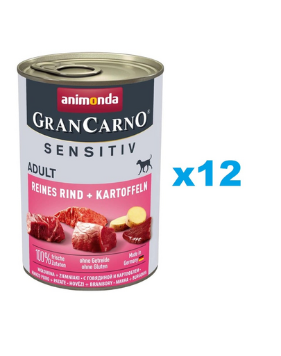 ANIMONDA Grancarno Sensitive Mancare caini sensibili, cu vita si cartofi 12x400 g