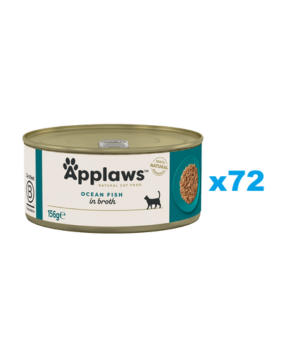 APPLAWS Cat Adult Ocean Fish in Broth 72x156 g hrana pisica in supa, peste oceanic