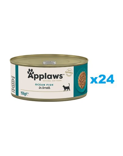 APPLAWS Cat Adult Ocean Fish in Broth 24x156 g cu peste oceanic, hrana pisica in supa