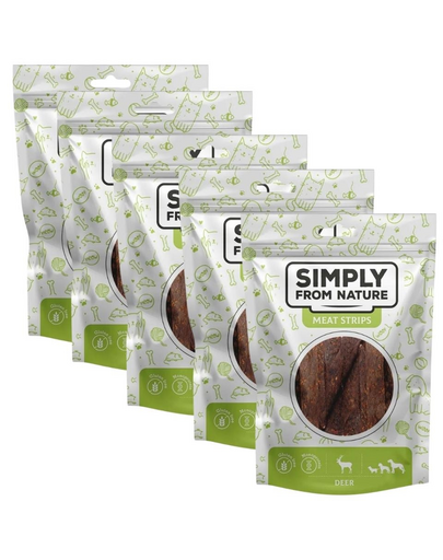 SIMPLY FROM NATURE Meat Strips caprioara 5x80 g pentru caini