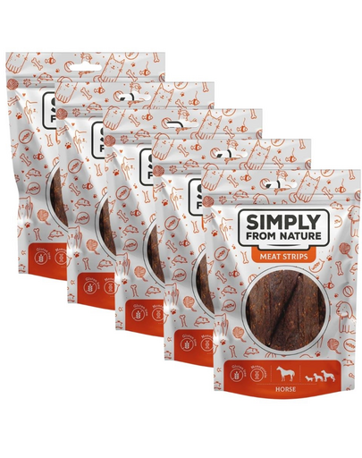 SIMPLY FROM NATURE Meat Strips 5x80 g gustare pentru caini, din carne de cal