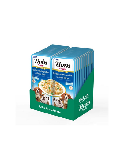 INABA Dog Twin plic pentru caini 24x40 g pui, legume si branza