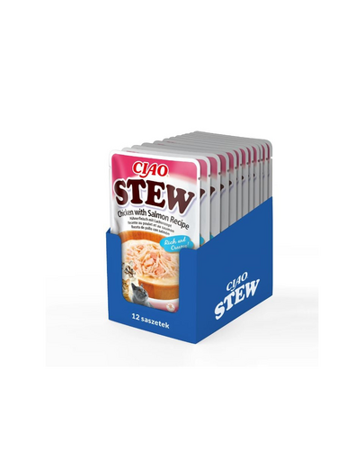 INABA CIAO Stew hrana cu pui si somon 12x40g pentru pisici