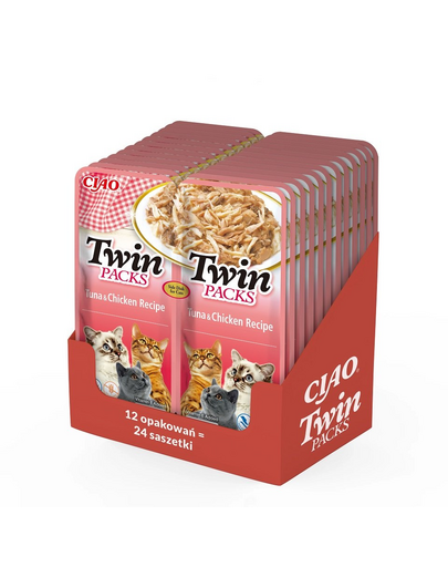 INABA Twin ton cu pui in supa pentru pisici 24x40 g