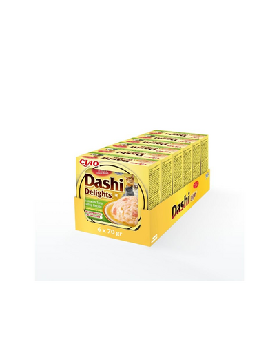 INABA Cat Dashi Delights pui, ton si somon 6x70 g hrana pisica