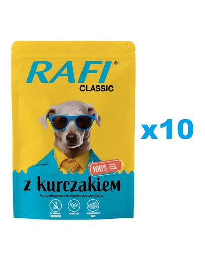 RAFI Classic plicuri cu pui hrana pentru caini 10x400g