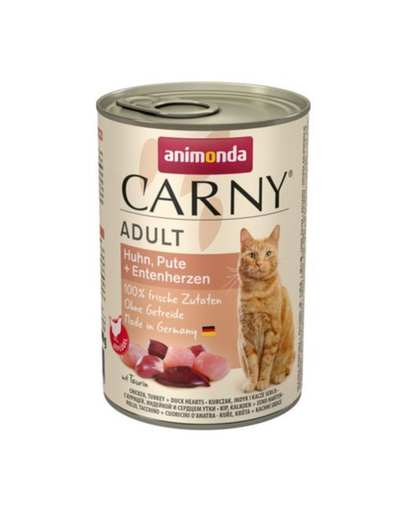 ANIMONDA Carny Adult pui, inimi de curcan și rață 400 gr