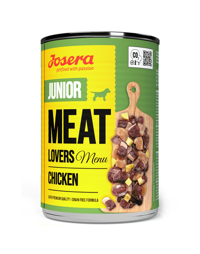 JOSERA Meat Lovers Junior Menu cu pui pentru catelusi 6x400g conserve