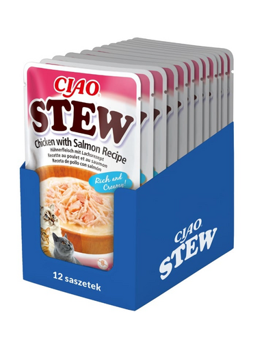 INABA CIAO Stew hrana cu pui si somon 12x40g pentru pisici