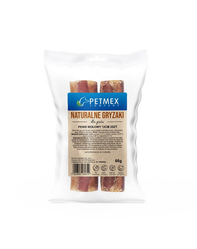 PETMEX Penis de vita pentru caini 12cm 4 buc. gustare naturala