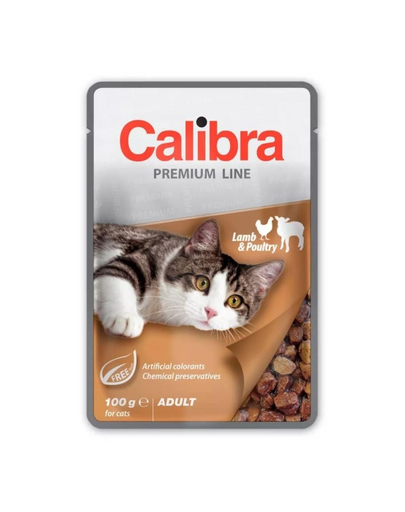 CALIBRA Cat Premium Line Adult Lamb&Poultry 100 g cu miel si pasare hrana pentru pisica