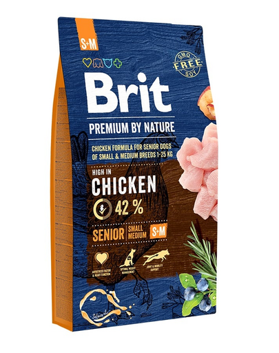 BRIT Premium By Nature Senior Small Medium S+M Hrana uscata pentru caini senior de talie mica sau medie 8 kg