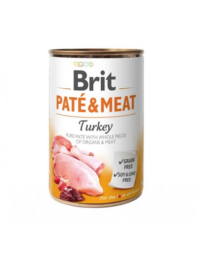 BRIT Pate&Meat turkey 400 g Hrana pentru caini adulti, cu curcan