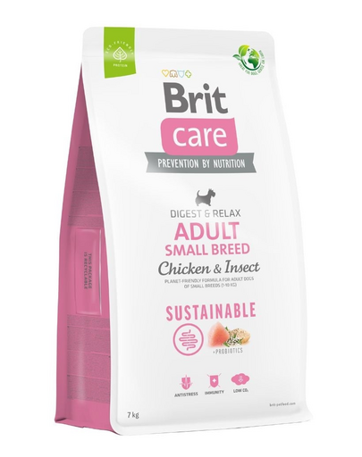 BRIT Care Dog Sustainable Adult Small Breed Hrana uscata pentru caini talie mica, cu pui si insecte 7 kg