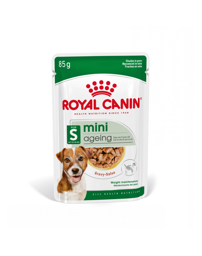 ROYAL CANIN Mini ageing 12+ hrana umeda in sos pentru caini maturi de peste 12 ani, rase mici 48x85 g