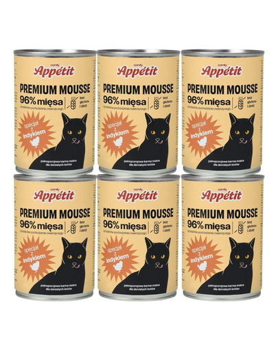 COMFY APPETIT PREMIUM Mousse 6x400 g curcan hrana umeda pentru pisici