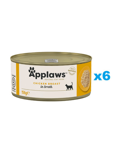 APPLAWS Cat Adult Chicken Breast in Broth piept de pui in supa 6x156g hrana pentru pisica