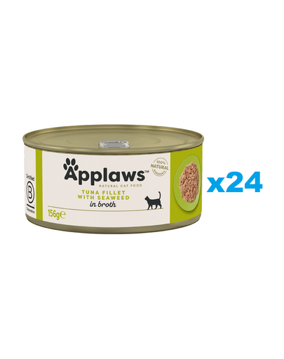 APPLAWS Cat Adult Tuna with Seaweed in Broth ton si alge 24x156 g hrana pisica