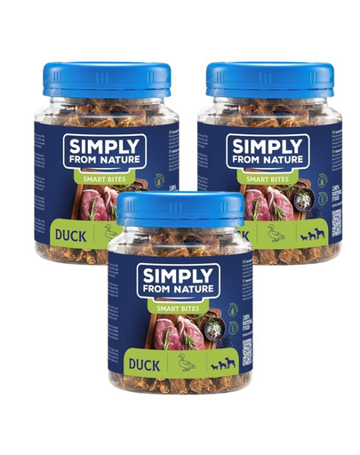 SIMPLY FROM NATURE Smart Bites Gustare dresaj caini 3x130 g cu rata