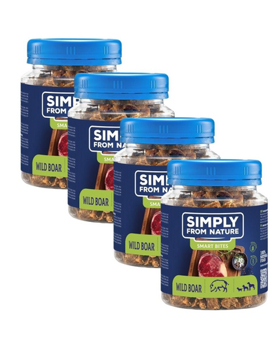 SIMPLY FROM NATURE Smart Bites Snack cu mistret pentru caini 4x130 g