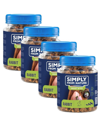 SIMPLY FROM NATURE Smart Bites Snack cu iepure pentru caini 4x130 g