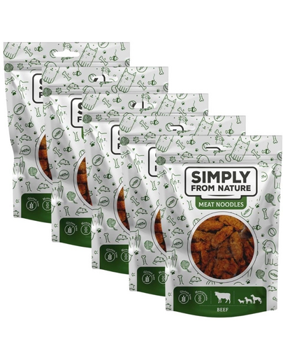 SIMPLY FROM NATURE Meat Noodles cu vita, pentru caini 5x80 g