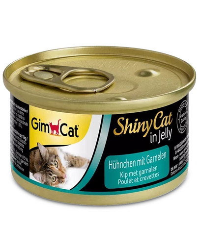 GIMCAT Shiny Cat Chicken&Shrimp in Jelly 70g Mancare pisiic, cu pui si creveti in aspic