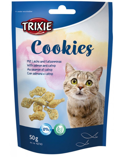 TRIXIE Cookies cu Somon și Iarba Mâței 50g