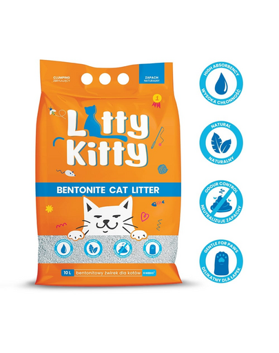 LITTY KITTY Asternut litiera pisica, bentonita fara miros 10 l (8 kg)