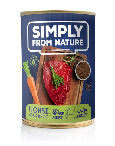 SIMPLY FROM NATURE pachet conserve caini 6 x 400 g carne cal si morcov + snack GRATIS