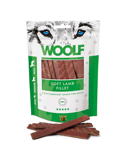 WOOLF Soft Lamb Fillet 100g Snack moale pentru caini, cu miel