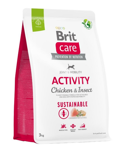 BRIT Care Dog Sustainable Activity Chicken & Insect hrana caini adulti activi 3 kg pui si insecte