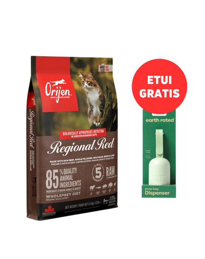 ORIJEN Regional Red Cat 5.4 kg + EARTH RATED Etui cu saci excremente 15 buc GRATIS